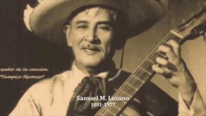 Retrato de Samuel M. Lozano con guitarra, creador de la canción 'Tampico Hermoso'