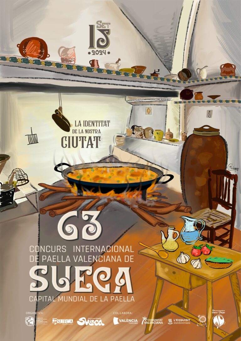 Cartel del 63 Concurs Internacional de Paella Valenciana de Sueca, capital mundial de la paella